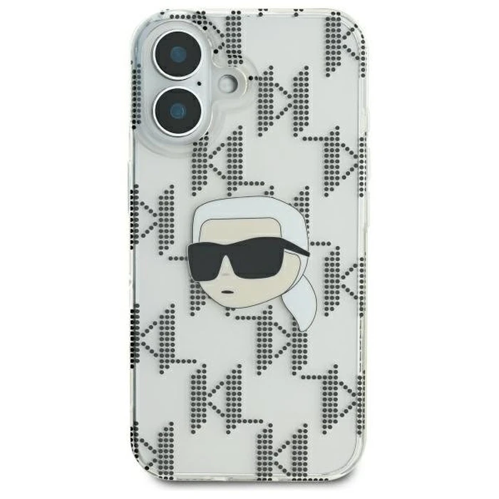 Karl Lagerfeld Apple iPhone 16 hardcase IML Karl Head Electroplated clear