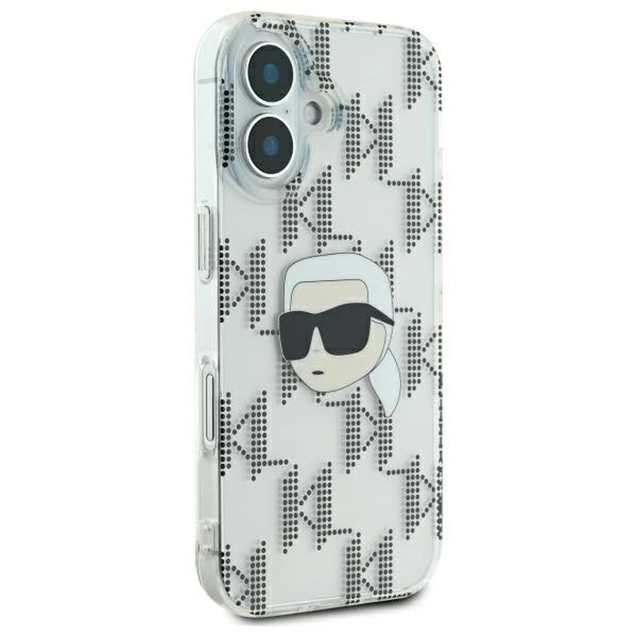 Karl Lagerfeld Apple iPhone 16 hardcase IML Karl Head Electroplated clear