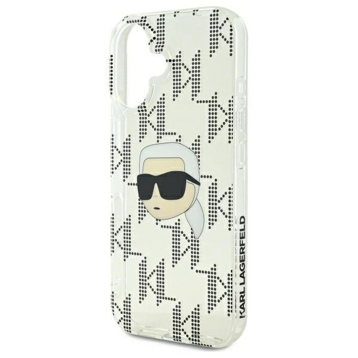 Karl Lagerfeld Apple iPhone 16 hardcase IML Karl Head Electroplated clear