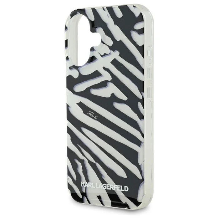Karl Lagerfeld Apple iPhone 16 hardcase IML Zebra Pattern & Cord black