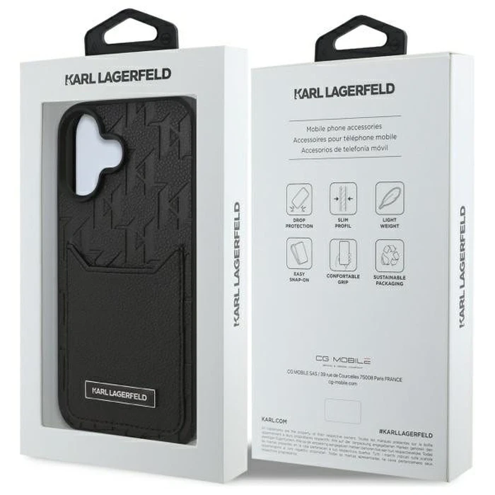 Karl Lagerfeld Apple iPhone 16 hardcase Cardslots Monogram black