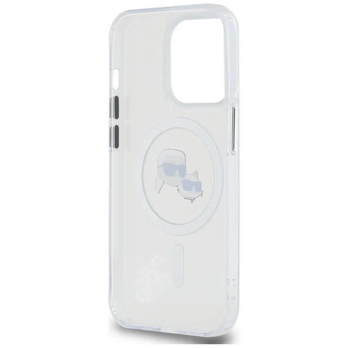 Karl Lagerfeld Apple iPhone 14 Pro hardcase IML Metal Karl&Choupette Head MagSafe white