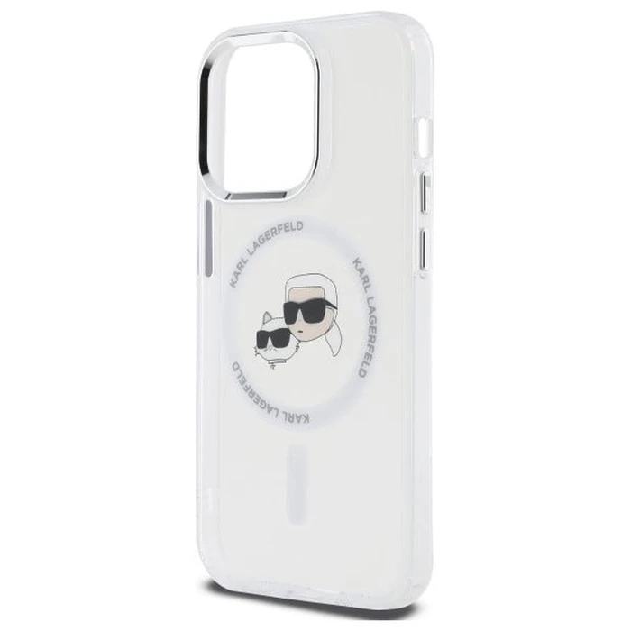 Karl Lagerfeld Apple iPhone 14 Pro Max hardcase IML Metal Karl&Choupette Head MagSafe white