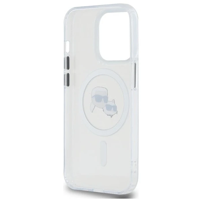 Karl Lagerfeld Apple iPhone 14 Pro Max hardcase IML Metal Karl&Choupette Head MagSafe white