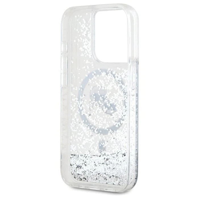 Karl Lagerfeld Apple iPhone 15 Pro hardcase Liquid Glitter Karl&Choupette Head MagSafe transparent