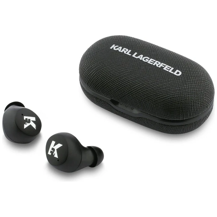 Karl Lagerfeld Saffiano Logo Wireless in-ear headphones TWS ENC black