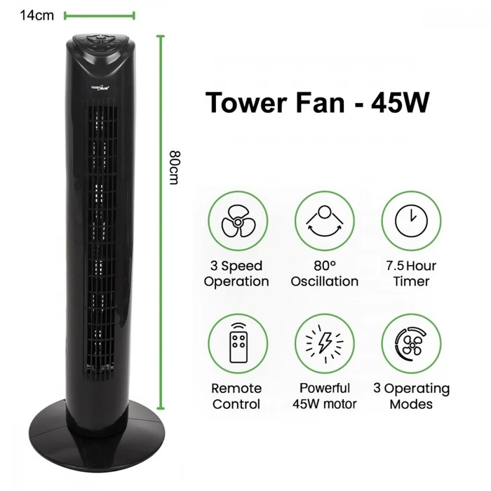 Ανεμιστήρας Δαπέδου GreenBlue Tower with remote control GB645