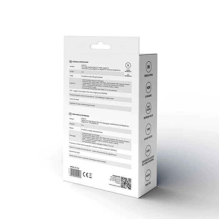 Καλώδιο Savio HDMI Cl-143 V.2.1 3m