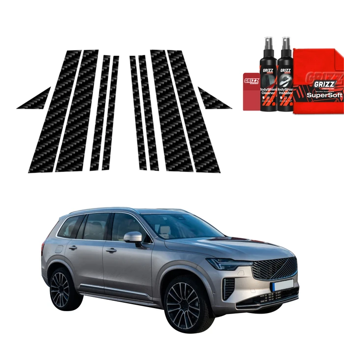 GrizzGlass BodyShield Carbon Car Pillars Protective Film Volvo XC90 (2026) [10in1]