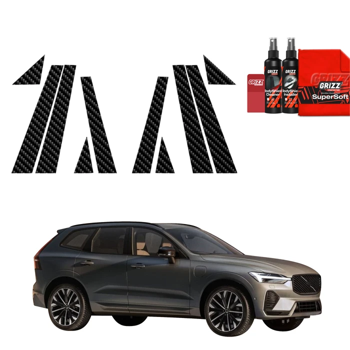 GrizzGlass BodyShield Carbon Car Pillars Protective Film Volvo XC60 (2025-2026) [10in1]