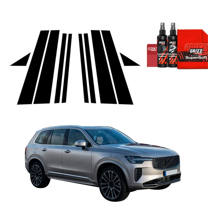 GrizzGlass BodyShield Black Car Pillars Protective Film Volvo XC90 (2026) [10in1]