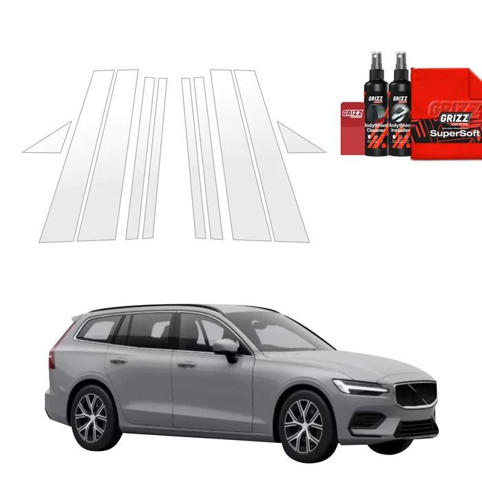 GrizzGlass BodyShield Car Pillars Protective Film Volvo V60 (2026) [10in1]