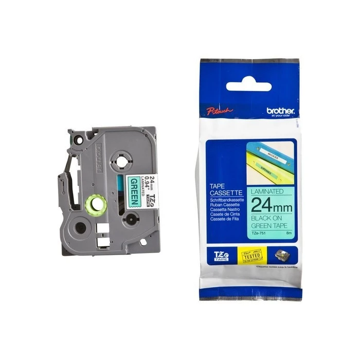 Ταινία Ετικετογράφου Brother TZe-751 - 24 mm - Black to green