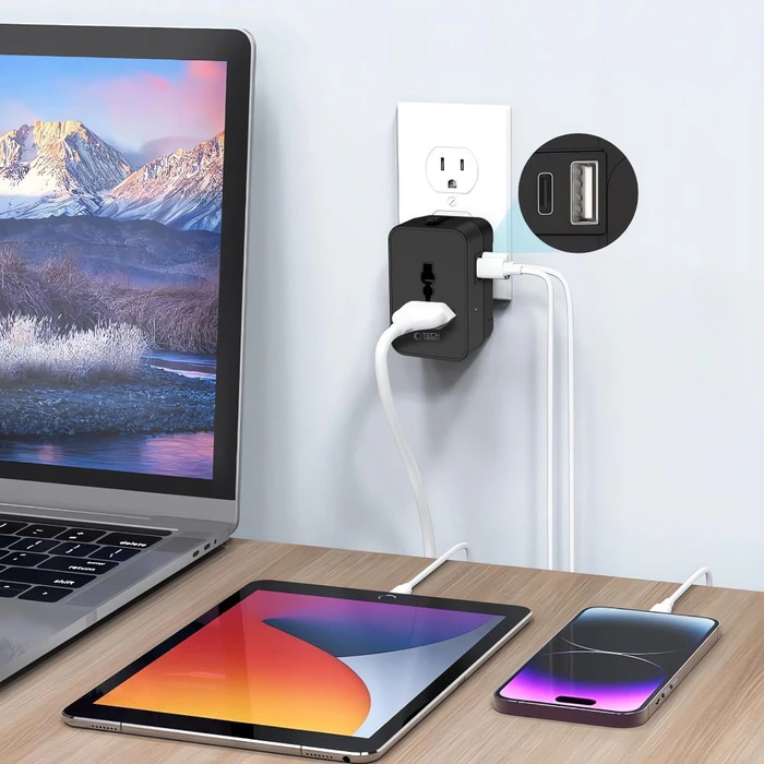 Tech-Protect TA300 Travel Adapter EU / UK / US / AU Black