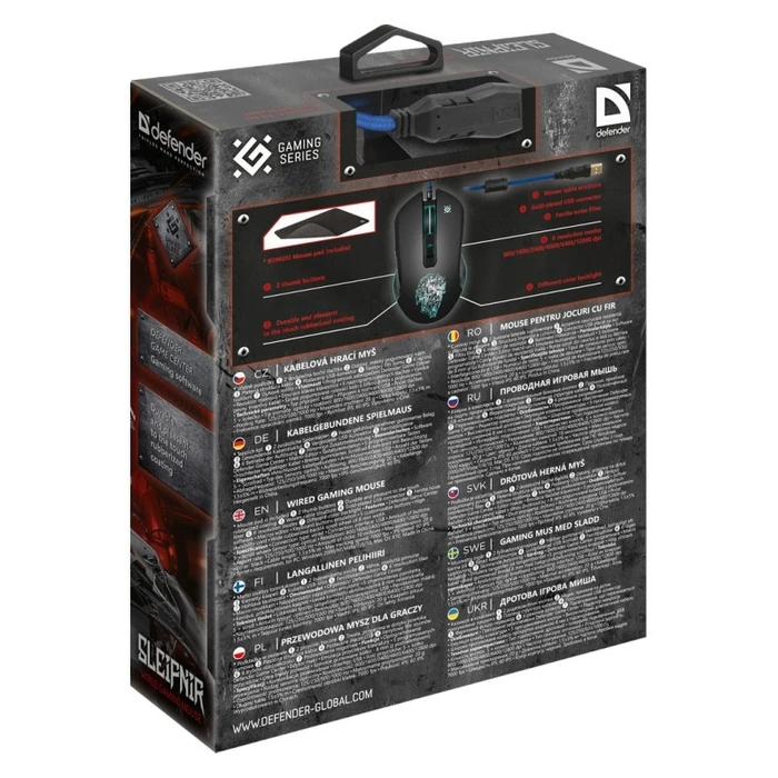 Ποντίκι Ενσύρματο Defender Gaming Slei Pnir Gm-927