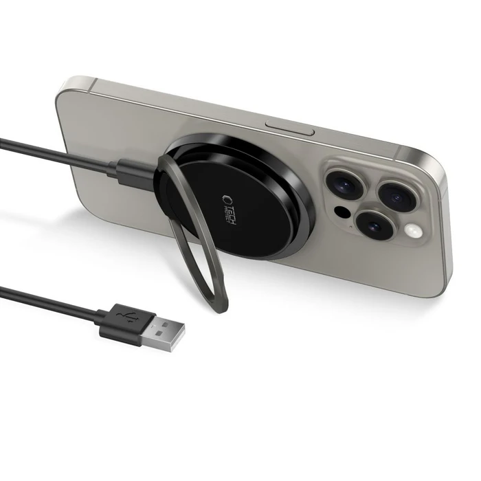 [CR] Tech-Protect QI15W-A33 Magnetic MagSafe Wireless Charger Black