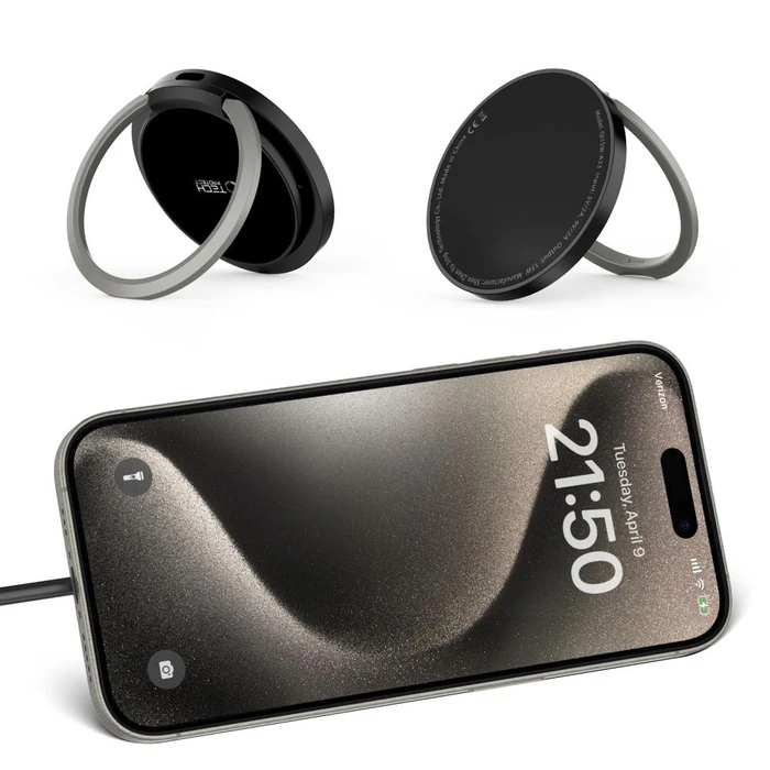 [CR] Tech-Protect QI15W-A33 Magnetic MagSafe Wireless Charger Black