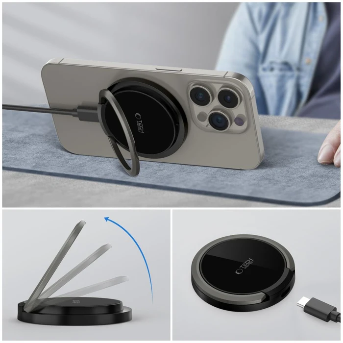 [CR] Tech-Protect QI15W-A33 Magnetic MagSafe Wireless Charger Black
