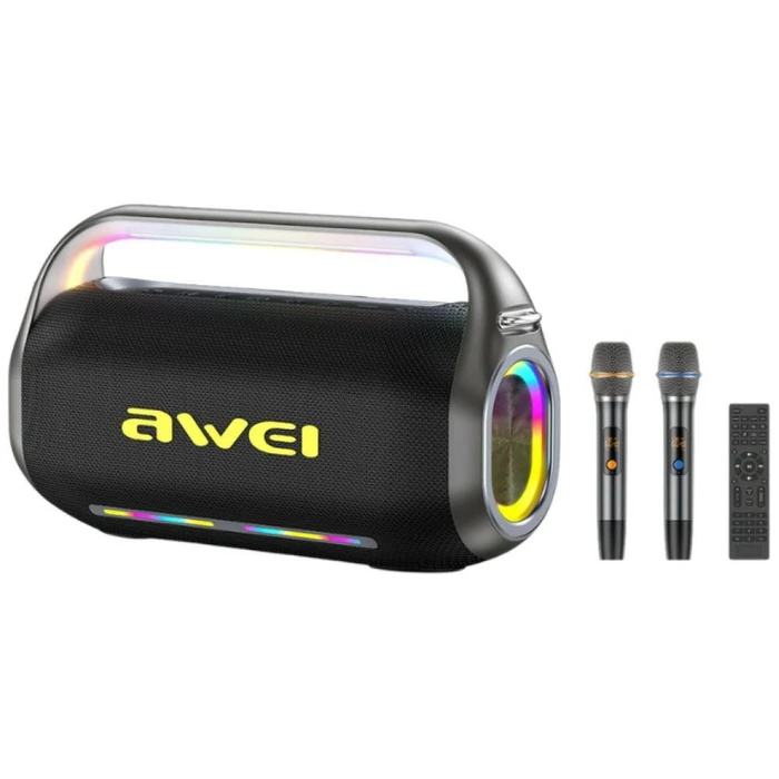 AWEI KT20 Wireless Speaker 400W Bluetooth 5.3 Portable with Karaoke Set Black