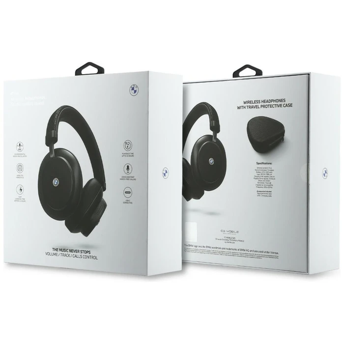 BMW Metal Logo MK Wireless over-ear Bluetooth ENC headphones black