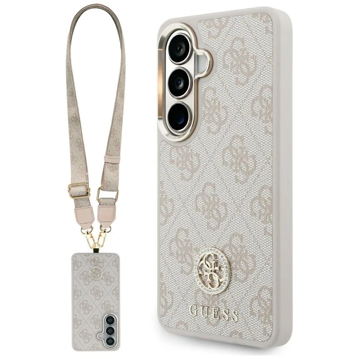 Guess 4G Big Rhinestone Triangle Strap MagSafe Samsung Galaxy S26 pink