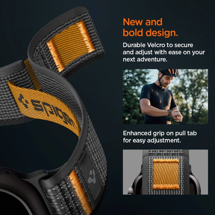 Spigen Athlex Air 2 Apple Watch 8 / 9 / 10 / 11 / SE / Ultra 44 / 45 / 46 / 49mm Active Black / Orange