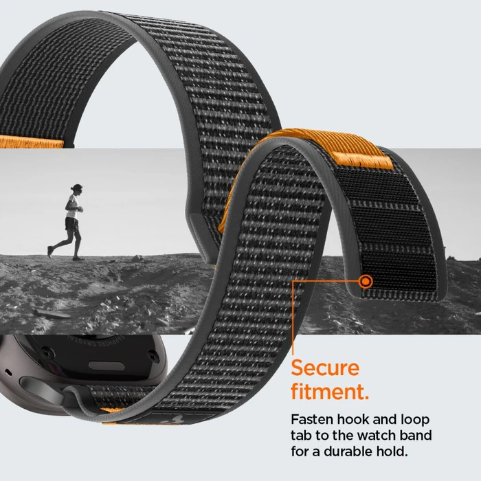 Spigen Athlex Air 2 Apple Watch 8 / 9 / 10 / 11 / SE / Ultra 44 / 45 / 46 / 49mm Active Black / Orange