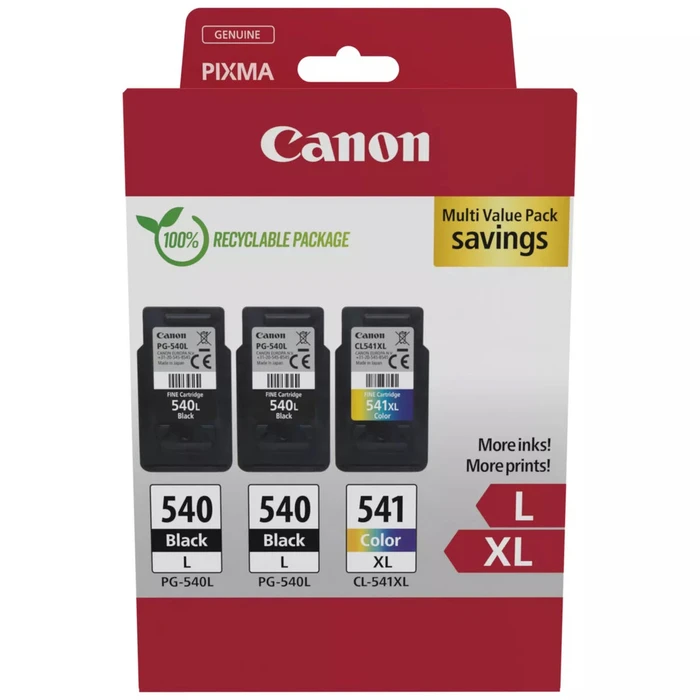 Μελάνι Εκτυπωτή Canon PG-540LX2/CL-541XL Μαύρο/Κυανό/Ματζέντα/Κίτρινο