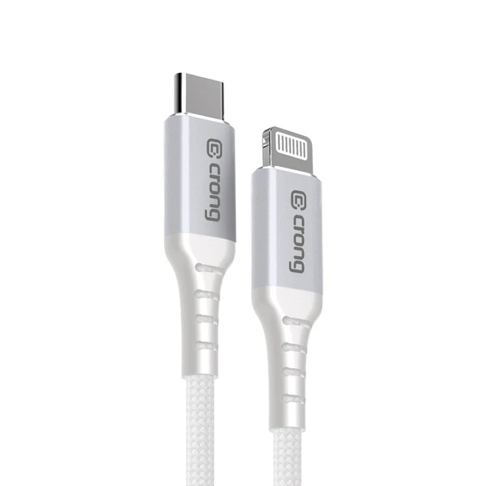 Crong Armor Link USB-C / Lightning Fast Charging MFi 150cm (white)
