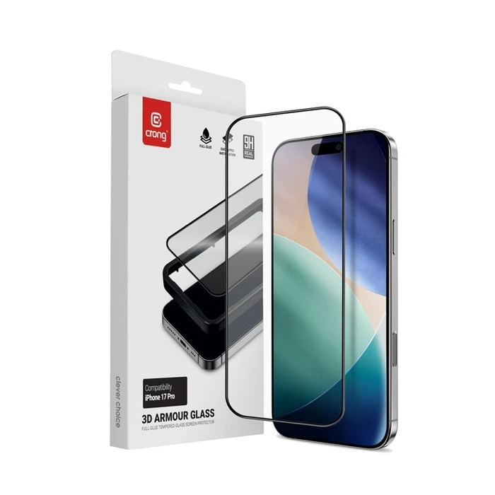 Crong 3D Armour Glass Apple iPhone 17 Pro + installation frame