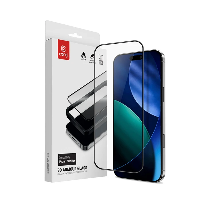 Crong 3D Armour Glass Apple iPhone 17 Pro Max + installation frame