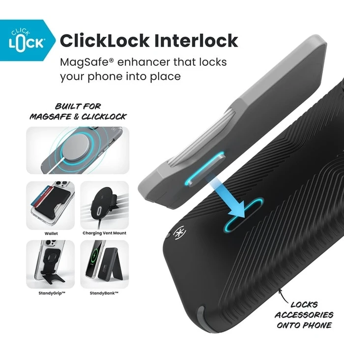 Speck Presidio2 Grip ClickLock & MagSafe Apple iPhone 17 Pro Max (czarne / szare / białe)