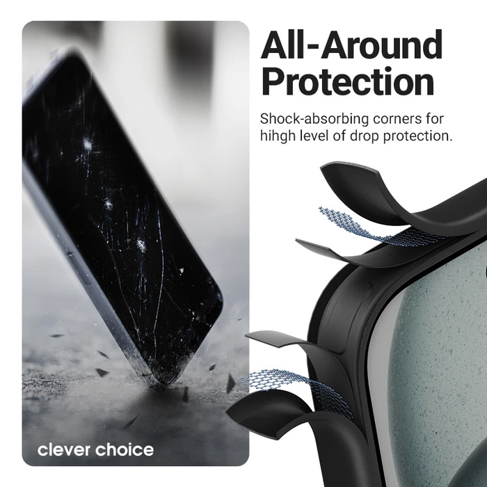 Crong Hybrid Frost MAG Cover MagSafe Apple iPhone 17 Pro Max (black)
