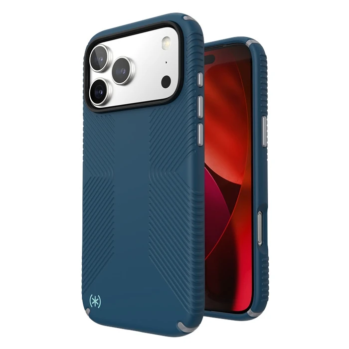 Speck Presidio2 Grip MagSafe Apple iPhone 17 Pro Max (Deep Sea/Silver Metallic)