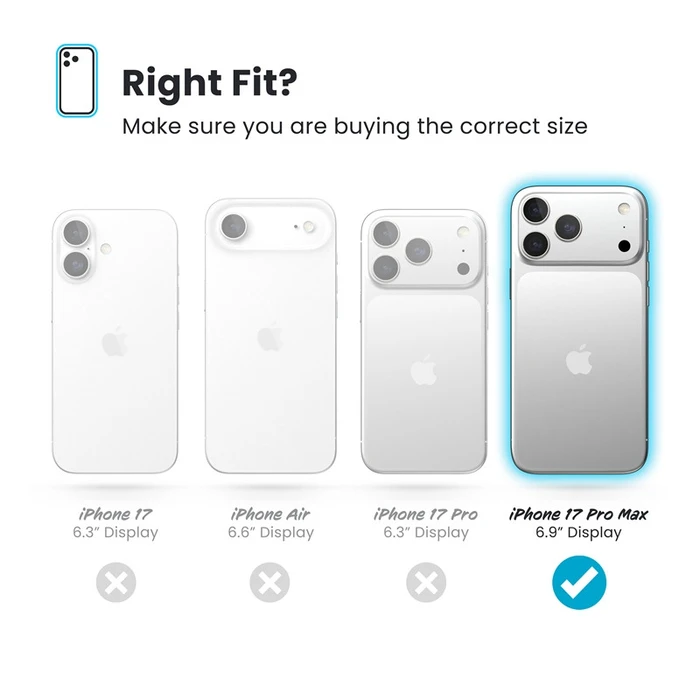 Speck Presidio2 Grip MagSafe Apple iPhone 17 Pro Max (Deep Sea/Silver Metallic)