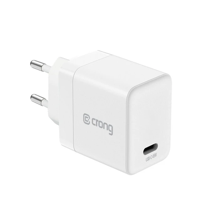 Crong Ultra Compact Wall Charger GaN USB-C 45W PD 3.0 z PPS (white)
