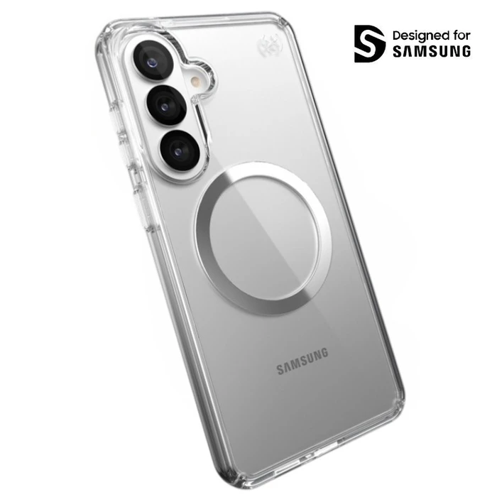 Speck Presidio Perfect-Clear Magnet MagSafe Samsung Galaxy S26+ Plus (Clear/Clear/Silver)
