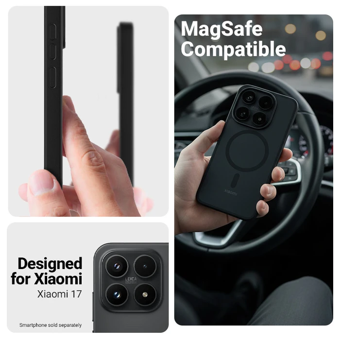 Crong Hybrid Matte Magnetic MagSafe Xiaomi 17 (black)