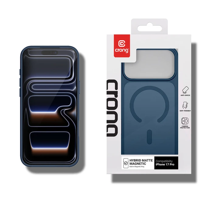 Crong Hybrid Matte Magnetic MagSafe Apple iPhone 17 Pro (navy blue)
