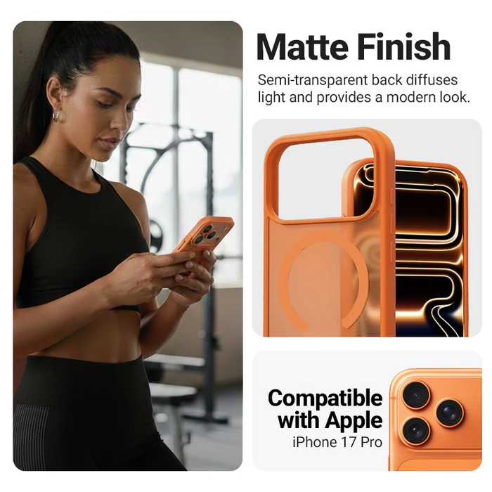 Crong Hybrid Matte Magnetic MagSafe Apple iPhone 17 Pro (orange)