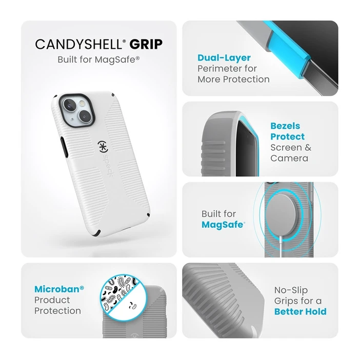 Speck Candyshell Grip MagSafe Apple iPhone 17e / 16e / 15 / 14 / 13 (White / Black)