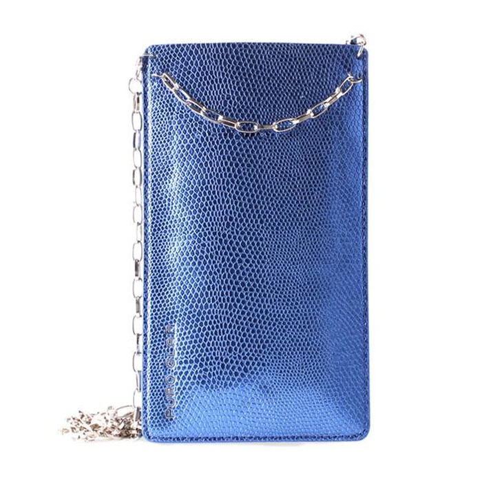 PURO GLAM Chain Universal Case for smartphones with 2 card slots in/gold chain XL (blue)
