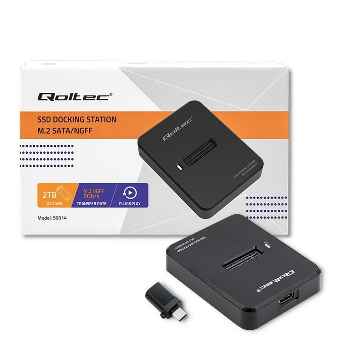 Docking Station Qoltec Ssd M.2 Sata, Ngff, Usb 3.1