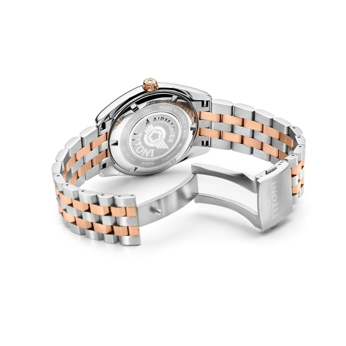 Ανδρικό Ρολόι Titoni 83909Srg-063 (38,5mm) Μεταλλικό Μπρασελέ Ασημί