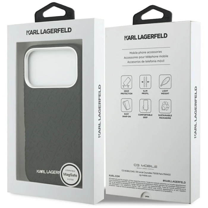 Karl Lagerfeld FW Stamped Karl MagSafe Apple iPhone 17 Pro black