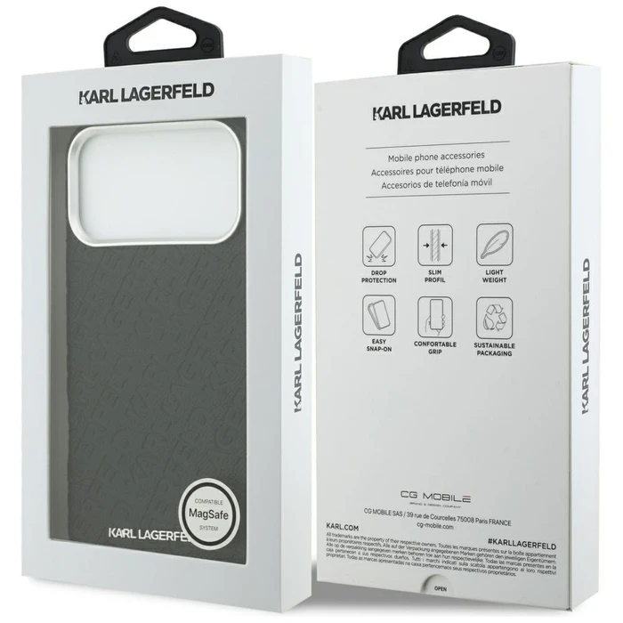 Karl Lagerfeld FW Stamped Karl MagSafe Apple iPhone 17 Pro Max black