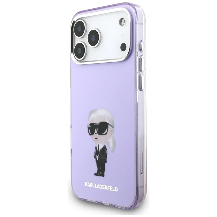 Karl Lagerfeld IML Aquarelle Karl & Choupette & Logo MagSafe Apple iPhone 17 Pro Max purple