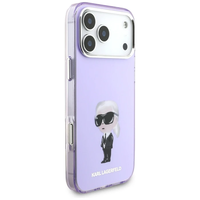 Karl Lagerfeld IML Aquarelle Karl & Choupette & Logo MagSafe Apple iPhone 17 Pro Max purple