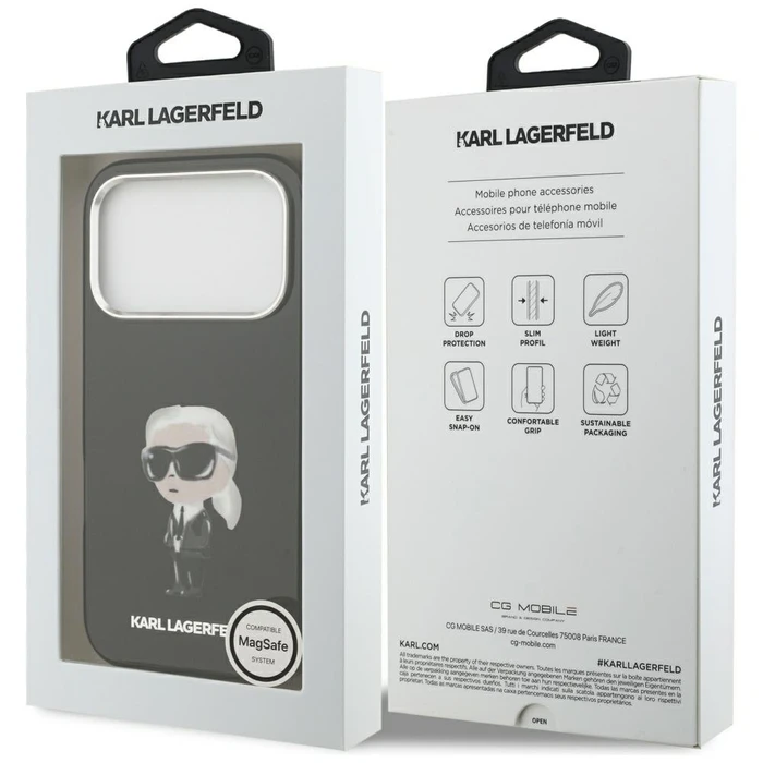 Karl Lagerfeld IML Aquarelle Karl & Logo MagSafe Apple iPhone 17 Pro black