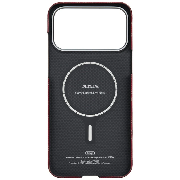 PITAKA Ultra-Slim Monogram MagSafe Apple iPhone 17 Pro Max red gold